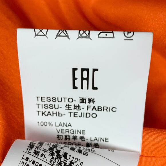 MSGM Size 6 Orange Wool Peak Lapel Jacket Blazer - Picture 8 of 10